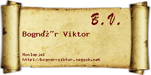 Bognár Viktor névjegykártya