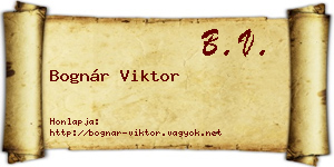 Bognár Viktor névjegykártya